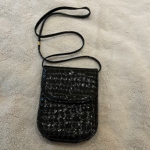 Browns vintage black crossbody patent vegan purse